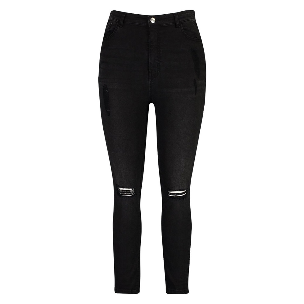 BOOHOO- Black Distressed Jeans
